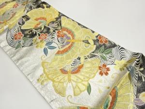 佐賀錦枝垂れ桜に蝶・流水模様織出し袋帯